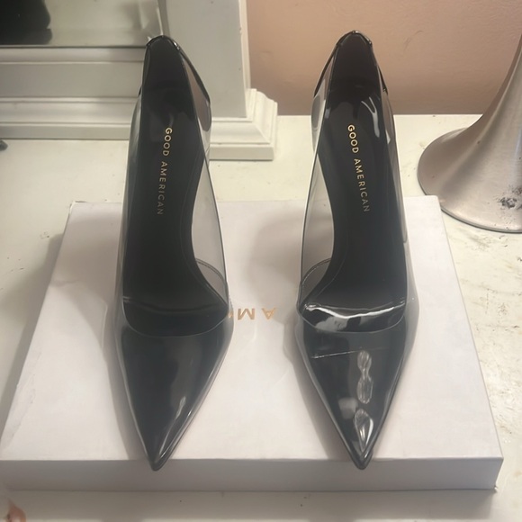 Good American Cinder-F*CKING-RELLA Pump In Light Smoke Size 8 New - Picture 17 of 17